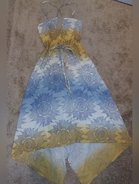 " Roberta & Freymann" Floral Sundress in Yellow & Blue Size: S